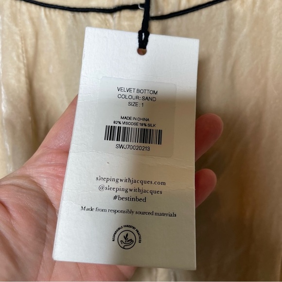 New Sleeping With Jacques VELVET BOTTOM Pants in SAND sz 1 US 4 - Picture 8 of 12